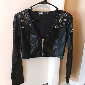 Capsule Dollskill Faux Leather Crop Top